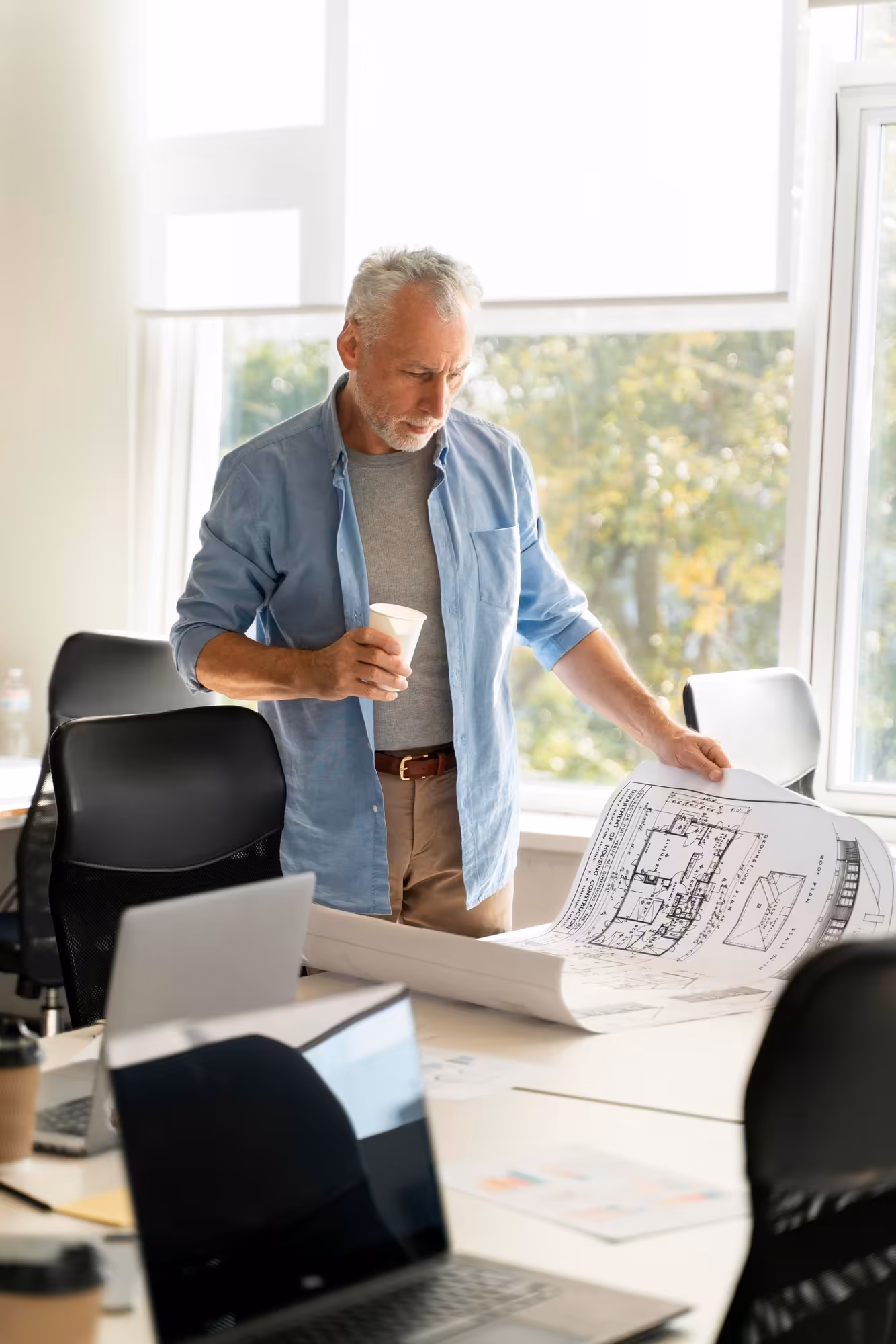 Engineer reviewing a printed part